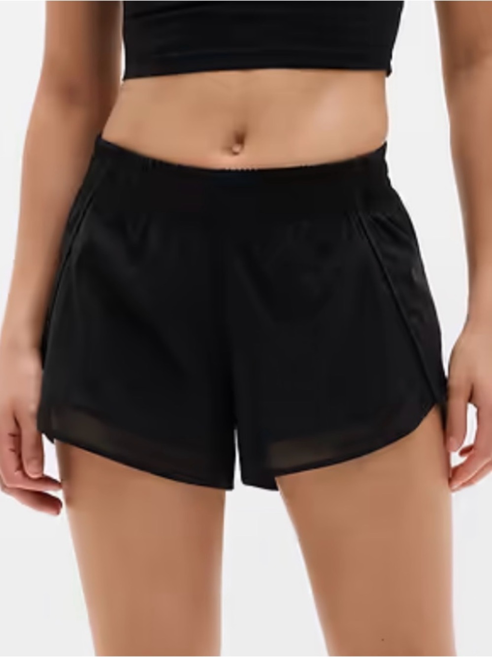 women’s black mesh racer run 4” short - athleta!